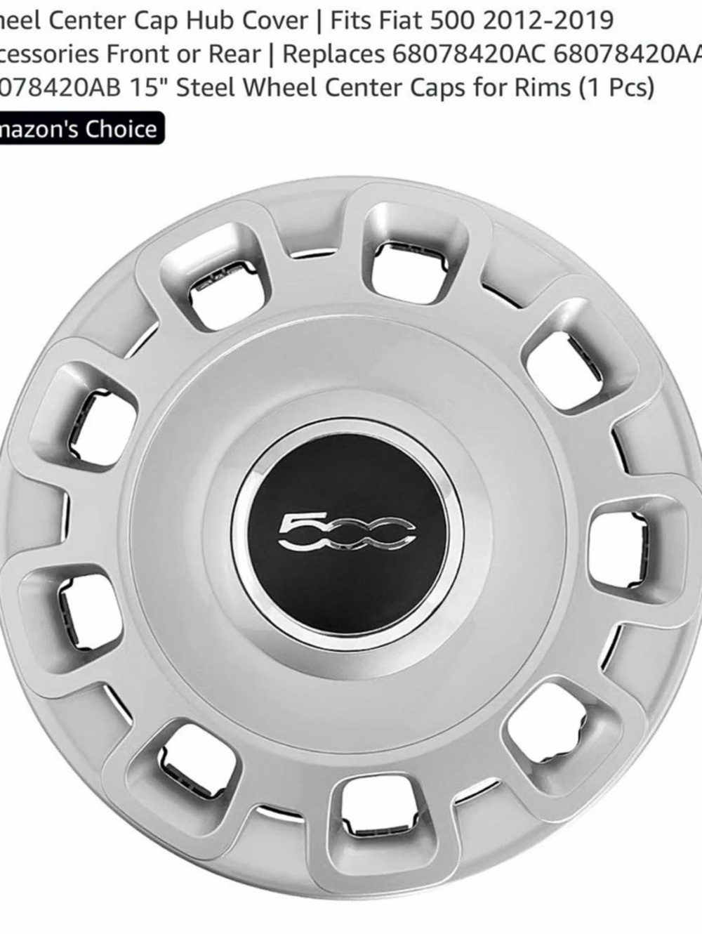 Fiat Wheel Center Cap Hub Cover Silver (  New in box )5”